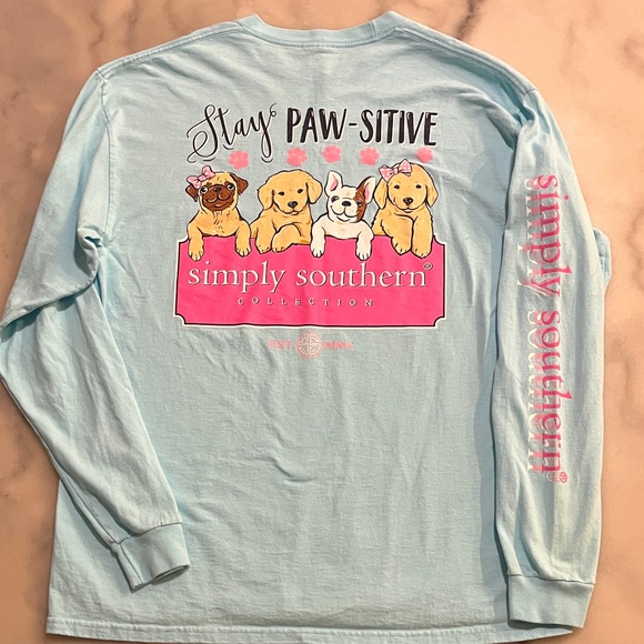 Simply Southern Sky Blue Long Sleeve Tee - Picture 1 of 9